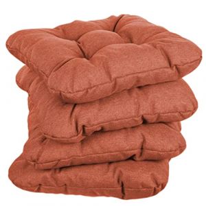 gutekissen Coussin de Chaise matelassé Garniture pour chaises/bancs pour la Maison et Le Jardin Coussin de Jardin Coussin d'assise Plusieurs Couleurs PI1 (50x50, Orange, 4) (FavreShop, neuf)