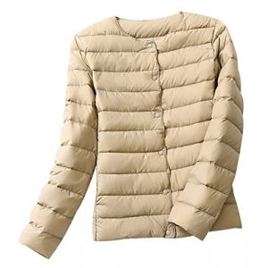 Doudoune Legere Femme Doudoune L&eacute;g&egrave;re Femme Fine Hiver Packable Puffer Jacket Veste Matelass&eacute;e Blouson Matelass&eacute; Femme Grande Taille Parka Doudoune Duvet Plume Ultralight Femme Imperm&eacute;able Kaki 4XL (Pengniao, neuf)