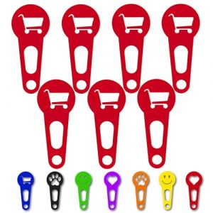 OnAir&reg; jetons de chariot de courses, dispositif de d&eacute;verrouillage de chariot de courses pour un retrait imm&eacute;diat ; Porte-cl&eacute;s en forme de jeton de caddie (Panier, Rouge, 7 pi&egrave;ces) (Pixkom GmbH, neuf)