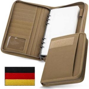 WYNEX Carnet de Note Tactique Cahier A5 Classeur &agrave; Anneaux Militaire avec Fermeture &Eacute;clair, Journaling Carnet de Combat Arm&eacute;e Voyage |80 Feuilles, Rechargeable -7,3" x 10,1" (Wynex-EU, neuf)