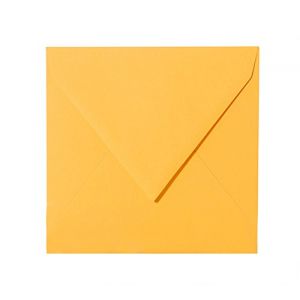 Paper24 Lot de 25 enveloppes carr&eacute;es 155 x 155 mm, 120 g/m&sup2;, enveloppes 155 x 155 mm jaune-orange (paper24, neuf)