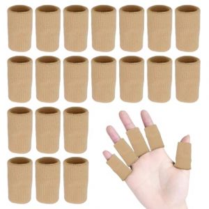FUIPVGI 20 Pièces Protege Doigt, Manchon de Doigt Finger Sleeve, Protecteur de Doigt Couvercle du Doigt Extensible pour Doigts Déclencheurs, Arthrite, Protéger Doigts en Sport (Nude) (DONG YI, neuf)