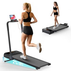 Tapis de Marche Pliable Inclinable - 3.5 CV Tapis de Course Motorise avec Poign&eacute;es T&eacute;l&eacute;commande &Eacute;cran LED, Tapis Roulant Sportif Inclinable Automatique 12 Niveaux 136kg Max Charge pour Maison Bureau (MODERN MARKET ROMANIA S.R.L., neuf)