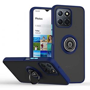 BORYA Coque pour Honor X6/Honor X8 5G/Honor 70 Lite, Antichoc Tr&egrave;s Mince Premium Souple Translucide Givr&eacute; Silicone TPU+PC Housse, Mat Anneau Magn&eacute;tique Support &Eacute;tui, Bleu Royal (Boerya, neuf)