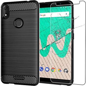 ebestStar - Coque pour Wiko View Max, Etui Protection Motif Carbone, Antichoc Souple TPU, Noir + Verre Tremp&eacute; (ebestPro-fr, neuf)