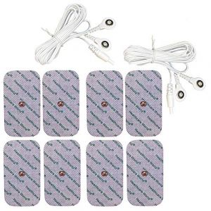 Healthcare World Grandes &eacute;lectrodes &agrave; bouton-poussoir 8 pi&egrave;ces avec c&acirc;ble de connexion compatibles avec les appareils TENS - EMS : Sanitas SEM 42/43/44/50&hellip; (Healthcare World Online, neuf)