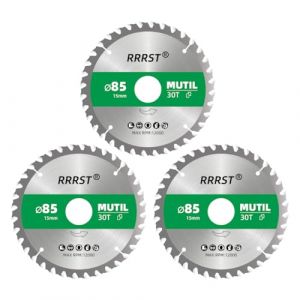 RRRST Lot De 3 Lame De Scie Circulaire Multifonction 85 X 15 mm 30 Dents - Pour Aluminium, Cuivre, Métaux Non Ferreux, Bois, Stratifié, Cloison, Contreplaqué, Plastique (ProGrstore, neuf)