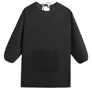 Augesak Tablier Peinture Enfant 7-11 Ans, Tablier Blouse Peinture, Tablier Ecole Garçon Fille, Tablier Enfant Manches Longues pour L'école Activités Peinture Coloriage Cuisine, Noir (JINGMINGHE, neuf)