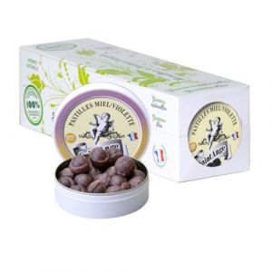 Lot de 10 boites Miel Violette Pastilles Saint-Ange Bonbons Traditionnels 100% Fran&ccedil;ais Miel Violette (La compagnie des confiseurs, neuf)