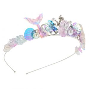 VICASKY Serrage-t&ecirc;te Sir&egrave;ne Taille Moyenne Accessoire Pour Cheveux En Coquillage &agrave; Paillettes Fille Carnaval F&ecirc;te D&eacute;guisement Coque Strass (Micanties, neuf)