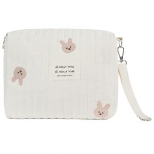 Trousse de Toilette Bebe Lapin Petit Sac a Langer Bébé Maman Mini Fourre-tout Sac à Main Portable Poussette Shopping Voyage Poches de Rangement Beige Organiseur Enfant Fille Garcon Cadeau (rabbit) (Nordic Decor, neuf)