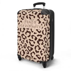 NoBoringSuitcases.com&reg; Valise Cabine 55x35x25 Personnalisable, Valise &agrave; roulettes, Bagages Rigide, L&eacute;g&egrave;re, Trolley Cabine avec Motif L&eacute;opard, Disponible en Plusieurs Couleurs, Valise pour Avion (NoBoringSuitcases, neuf)