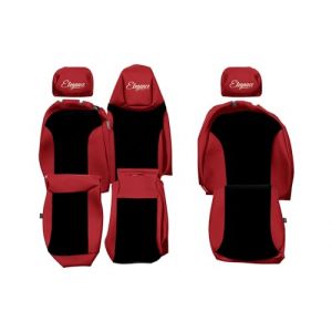 F-CORE Housses de Siege furgon compatibilité pour Renault TRAFIC III 03.14-12.23 Sièges 1+2 Rouge (F-CORE, neuf)
