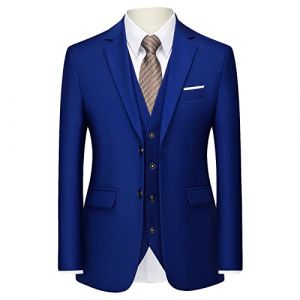 Veste de Costume Slim Fit L&eacute;g&egrave;re pour Homme Blazer d'affaires de Couleur Unie &agrave; 2 Boutons Manteaux de Sport D&eacute;contract&eacute;s Quotidiens pour F&ecirc;te de Mariage (Bleu 2,6XL) (Huabaohua[7-12 Deliverly], neuf)