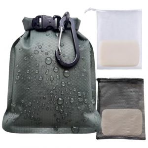 YIPFEN 1 Pi&egrave;ce Sac &agrave; Savon de Voyage, Porte Sac, avec Mousqueton et 2 Filet Savon, Boite Savon Voyage, Id&eacute;al pour Les Voyages, Le Camping et Les Activit&eacute;s de Plein Air (Vert) (shengguangshangmao., neuf)