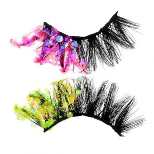 Healvian 1 Paire Faux cils à paillettes colorées grappes de cils faux cils individuels cils scintillants paillettes faux cils faux cils pour la performance les femmes cils Plastique (Le Sengyu, neuf)