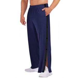 PINSPARK Pantalon de jogging pour homme Reha avec boutons-pression lat&eacute;raux, pantalon de surv&ecirc;tement, pantalon de sport, pantalon de fitness, pantalon d'entra&icirc;nement avec poches, bleu marine, M (Pinspark, neuf)