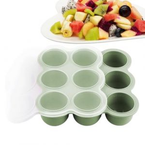 G&eacute;n&eacute;rique Moules Cong&eacute;lation Silicone Alimentation B&eacute;b&eacute;,Moule en Silicone Alimentaire 9 Cases Avec Couvercle - Conteneurs Pour Stockage Glace Fruit Soupe Lait Maternel (Huilmy, neuf)