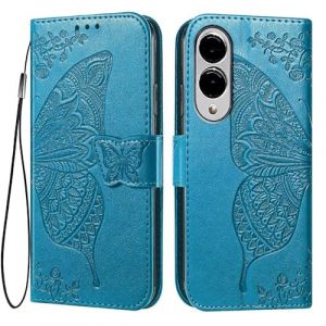 EASSGU Coque pour Samsung Galaxy S25 Edge (6.7" inches) Etui Flip Magn&eacute;tique avec 3 Fentes pour Cartes 1 Portefeuille, Housse - Bleu (EASSGU, neuf)