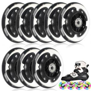 Roues De Rollers En Ligne: 8 Pièces LED Light up Roues De Patin Roue, Roue De Roller En Ligne Avec Roulements, Inline Skate Wheels Pour Tous Les Types De Patins à Roulettes (76 mm) (TRUST AND BU, neuf)