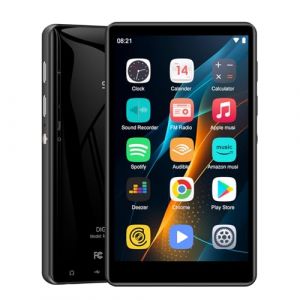 SWOFY Lecteur MP3 80 Go avec Bluetooth et Wi-Fi, &eacute;cran tactile de 4,0", lecteur MP3 et MP4 Android avec Spotify, Amazon Music, radio FM, enregistreur, e-book, navigateur (noir) (MSDZSWJK, neuf)