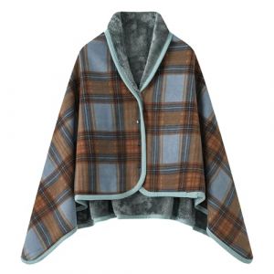 Poncho Polaire Femme Cape Cachemire Soie Echarpe Bleu Marine Chale Manteau Sherpa Fourrure Acrylique Fausse Echarpes Hiver Chaud Vetement Vintage Grande Chaude (ZSCsuxun, neuf)