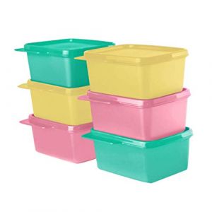Tupperware Lot de 6 boîtes de réfrigération carrées 500 ml (INDIANORGANICS, neuf)