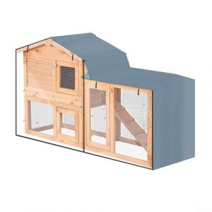 ZAMETTER Housse de cage &agrave; lapin, cochon d'Inde 210D, housse de clapier triangulaire r&eacute;glable pour int&eacute;rieur et ext&eacute;rieur avec sac de rangement pour lapin, cochon d'Inde, lapin (gris 147 x 52 x 86 cm) (Housebtshop, neuf)