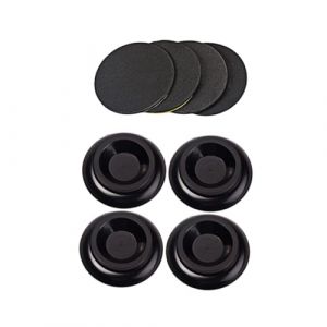 HANABASS 4pi&egrave;ces Coupelles Rondes Plastique Pour Roulettes Piano Imitation Bois Avec Patins Antid&eacute;rapants Antibruit Pour Piano &agrave; Queue (Erxinu, neuf)