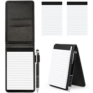 Delsen 4 pi&egrave;ces Mini Porte-Bloc-Notes de Poche Mini Petit Carnet de Notes de Poche Petit Carnet d'Affaires en Cuir PU avec 2 Pi&egrave;ces 30 Papiers A7 Blocs-Notes de Remplacement et Stylo en M&eacute;tal Petit (booyoo, neuf)