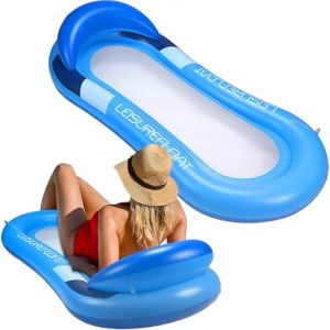Fauteuil Gonflable de Piscine, GUBOOM Bouée Gonflable Flottant Hamac d'eau Gonflable Chaise Longue Hamac Portable Bouee Piscine Adulte Bouée Gonflable Jouet de Piscine Gonflable (Bleu) (ChenJie Direct, neuf)