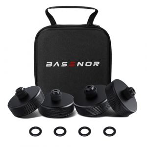 BASENOR Lot de 4 Coussinet de Levage pour Tesla Model Y/3/X/S Jack Pad Valet de Rondelles Coussin de Levage Adaptateur Outil avec Sac de Rangement (Protège la Batterie et le Châssis)Accessoires Tesla (BASENOR, neuf)