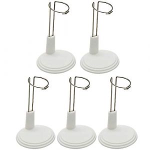 POFET 5pcs Support de poup&eacute;e r&eacute;glable Blanc pour poup&eacute;es am&eacute;ricaines de 4-6 Pouces et Support d'affichage pour poup&eacute;es b&eacute;b&eacute; (POFET EU, neuf)