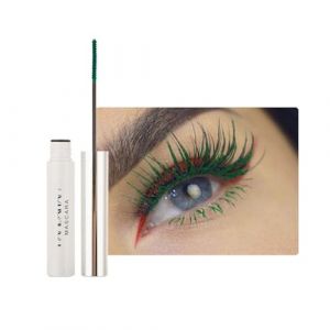 Mascara ultra fin et imperm&eacute;able pour cils longs - Pinceau fin imperm&eacute;able - Pour cils verts - Longue dur&eacute;e - Avec fibre de soie - Non agglom&eacute;rant (07 vert, fine) (GlamorEdge, neuf)
