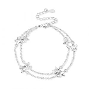 ALEXCRAFT Bracelet Argent 925 Femme, Bracelet &Eacute;toile EN Zircon, R&eacute;glable Bracelet, Bracelet Cadeaux Bijoux de No&euml;l Anniversaire Dipl&ocirc;m&eacute;, pour Femme, Fille (KISSPAT EU, neuf)