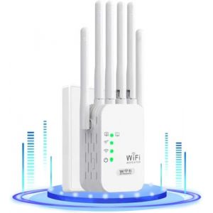 Repeteur WiFi Puissant sans Fil,Amplificateur de Signal WiFi,6Antennes,R&eacute;p&eacute;teur WiFi avec 2 Ports LAN Gigabit,Couvrant de 10000 sq.ft,R&eacute;p&eacute;teur WiFi/Routeur/AP 3 in 1,pour la Maison et Le Bureau (CHUANG WEI LAI FR, neuf)