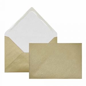 Edition Seidel Lot de 25 enveloppes de qualité supérieure - Couleur dorée - Format similaire au format B6 - 12 x 17,5 cm - 80 g/m² (or, 25 pièces/pièce) (Seidel Verlag GmbH, neuf)