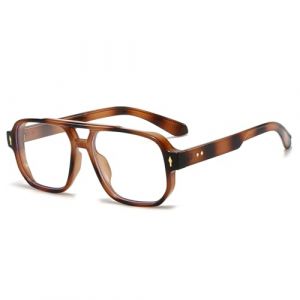 LJCZKA Lunette Anti Lumiere Bleue Carrée pour Femme Homme, Monture Pilote 70s Lunettes à Filtre de Lumière Bleue pour Ordinateur, Jeux et TV (Léopard) (LJCZKA, neuf)