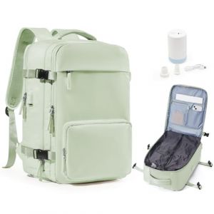 Sac à Dos Sous Vide Avec Pompe, Voyage Cabine Avion Ryanair Cabine 40x20x25, Sac à dos Compression Sous Vide Poche Antivol, Porte Gourde, Femme & Homme (Wassdins   Store, neuf)