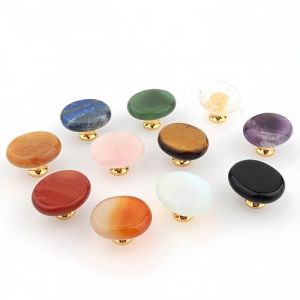 FormeyOneou Bouton de tiroir en pierre de cristal naturelle avec vis, boutons d'armoire en pierre précieuse naturelle, faits à la main, poignées d'armoire, poignées d'armoire, décoration de meubles de (Oneou, neuf)