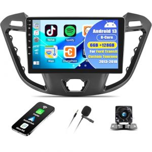 SIXTOP 6+128G Android 13 Autoradio pour Ford Transit Custom 2013-2017 avec Carplay Android Auto, 9" écran Tactile Radio avec Bluetooth WiFi GPS FM/RDS 36EQ réseau Radio SWC+caméra de recul (xinshunhangdianpu, neuf)