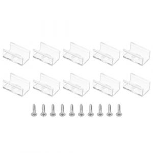 PATIKIL Clips De Fixation Pour Bande Lumineuse Led Lot De 40 Supports De Fixation En Plastique Avec Vis Pour C&acirc;ble Ruban brillant N&eacute;on Rgb De 95 Mm &Agrave; 10 Mm Transparents (PATIKIL UK, neuf)