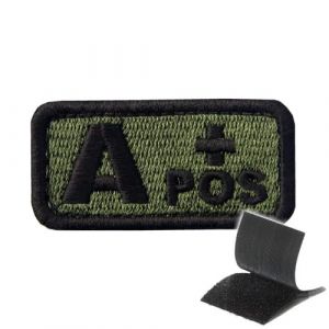 INFANTRYPRO Patch A+ Groupe Sanguin Ecusson A Positif Scratch 5 x 2,5cm Coloris & Version O+ AB Thermocollant à Repasser,Coudre Dispo plus bas Accessoire Airsoft Sac à Dos Militaire Gendarmerie Police (BZKMARKET, neuf)