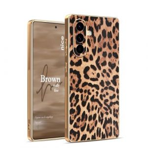 YUECXIN Coque pour Samsung Galaxy A56 5G, &Eacute;tui Ultra-Mince et Antichoc &agrave; Mode L&eacute;opard Marron Mignon, Housse Compatible avec la Recharge sans Fil, Cadeau pour Filles. L&eacute;opard (YUECXIN, neuf)