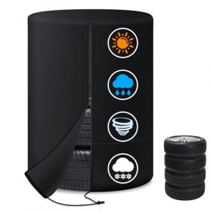 Zettum Housse de Pneu pour Roue Totale de diam&egrave;tre 35 Pouces (89 cm), Housse de Roue &eacute;tanche 600D Oxford avec Fermeture &eacute;clair et Cordon de Serrage, rev&ecirc;tement PU, Protege Roue Camping Car (zettum-outdoors, neuf)