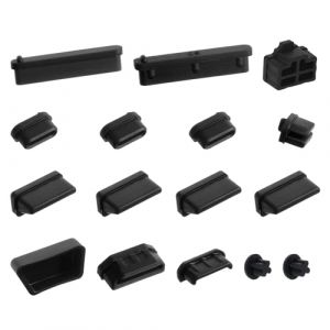 Lot de 16 bouchons de protection en silicone pour port USB 10 types - Bouchons anti-poussi&egrave;re pour port USB A femelle, bouchon de type C, prise casque 3,5 mm, HDMI, SD, VGA, DP, RJ45 Ethernet (Lofty ideals, neuf)