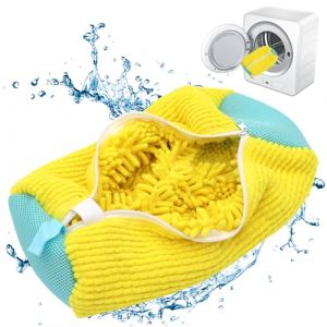 Sac de lavage pour baskets - Fermeture &eacute;clair - Protection pour baskets et v&ecirc;tements en machine - Kit de nettoyage parfait (jaune, 1 pi&egrave;ce) (suurtuurkeer OU, neuf)