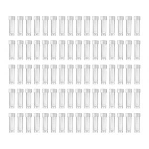 HUAZIZ 80 Pi&egrave;ces Tubes &agrave; Essai en Plastique 5ml Gradu&eacute; avec Bouchon &agrave; Vis pour Laboratoire,Cryotubes En Plastique Tubes Cryog&eacute;niques Gradu&eacute;s Tube &agrave; &Eacute;chantillons (HUAYUE-EU, neuf)