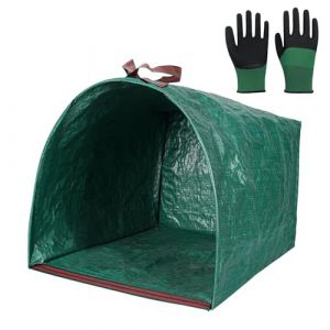DAWRIS Sac de jardin d&eacute;chet vert 150 L jardin sac &agrave; feuilles sac &agrave; d&eacute;chets de jardin sacs de jardin stables pliables pour feuilles d&eacute;chets d&eacute;bris comprenant 1 paire de gants de jardin (jingxixin, neuf)