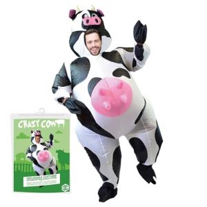 AirSuit® Déguisement Gonflable Vache Folle | Costume Insolite Crazy Cow | Qualité Premium | Taille Adulte 160 à 190cm | Polyester | Agréable à Porter | Résistant | Système de Gonflage | OriginalCup® (Original Party, neuf)